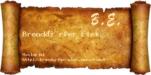 Brendörfer Elek névjegykártya